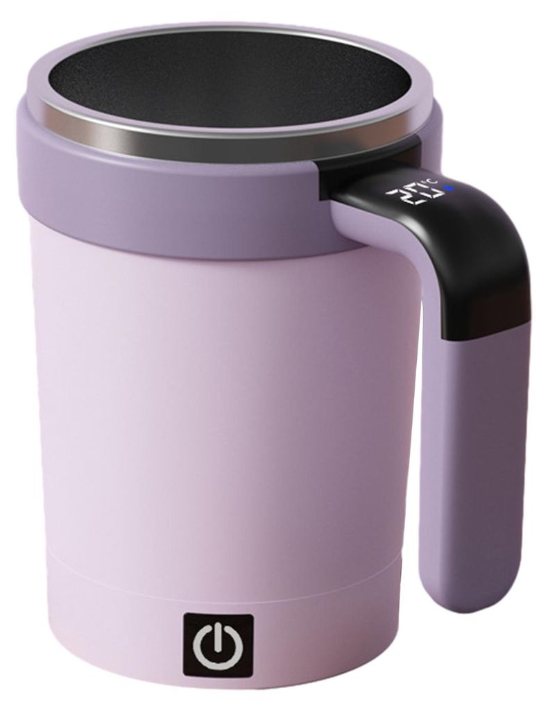 Automatischer Rührbecher mit digitaler Temperaturanzeige, isolierter Smart-Becher mit Selbstumrührfunktion, tragbarer elektrischer Rührbecher f...