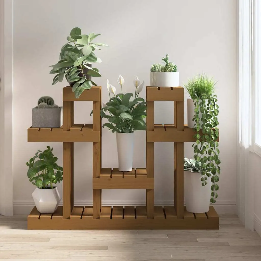 Scaffale Porta Piante Design 104,5 cm Legno Miele | Arredo Giardino Chic
