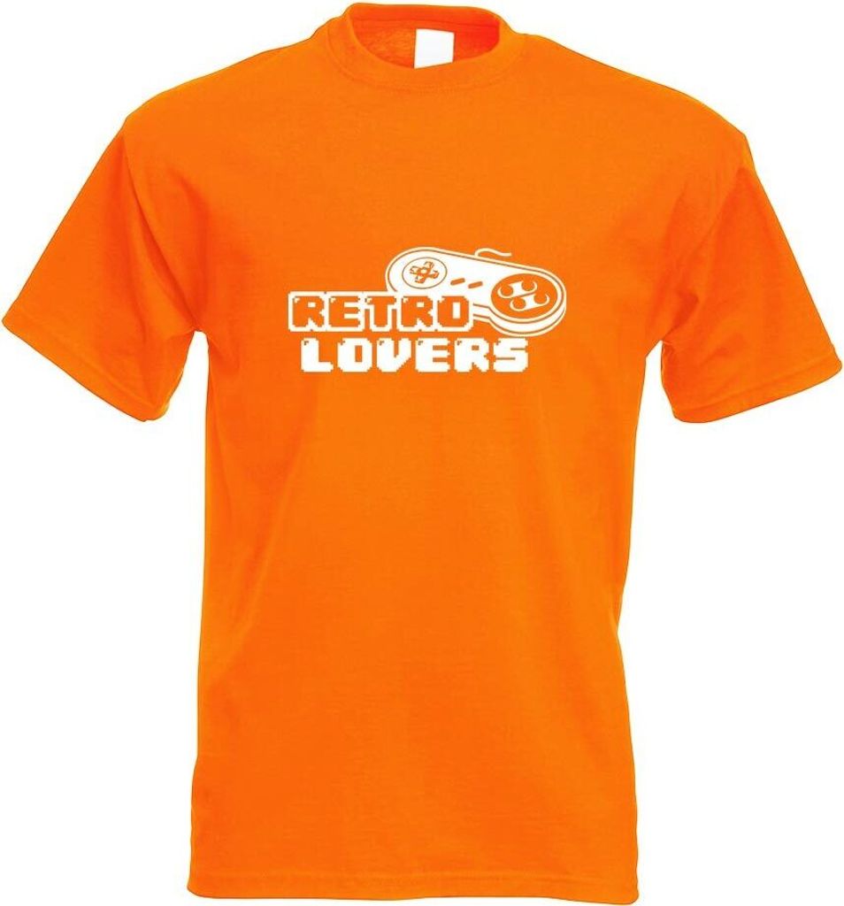 Kiwistar - T-Shirt - orange - Retro Controler zocken Spiel Games Motiv Bedruckt Funshirt Design Print - mit Motiv Bedruckt - Funshirt Design - Spor...
