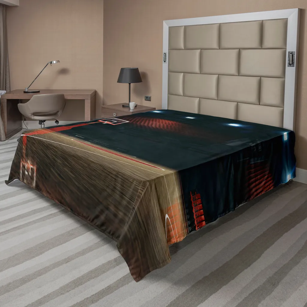 Drap de lit supérieur Basketball pour chambre d'enfant, 244x205 cm, Noir