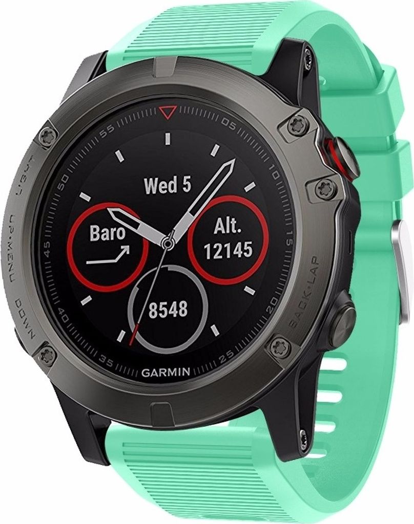 Strap-it Garmin Fenix 5x / 6x Silikonarmband (Aqua)