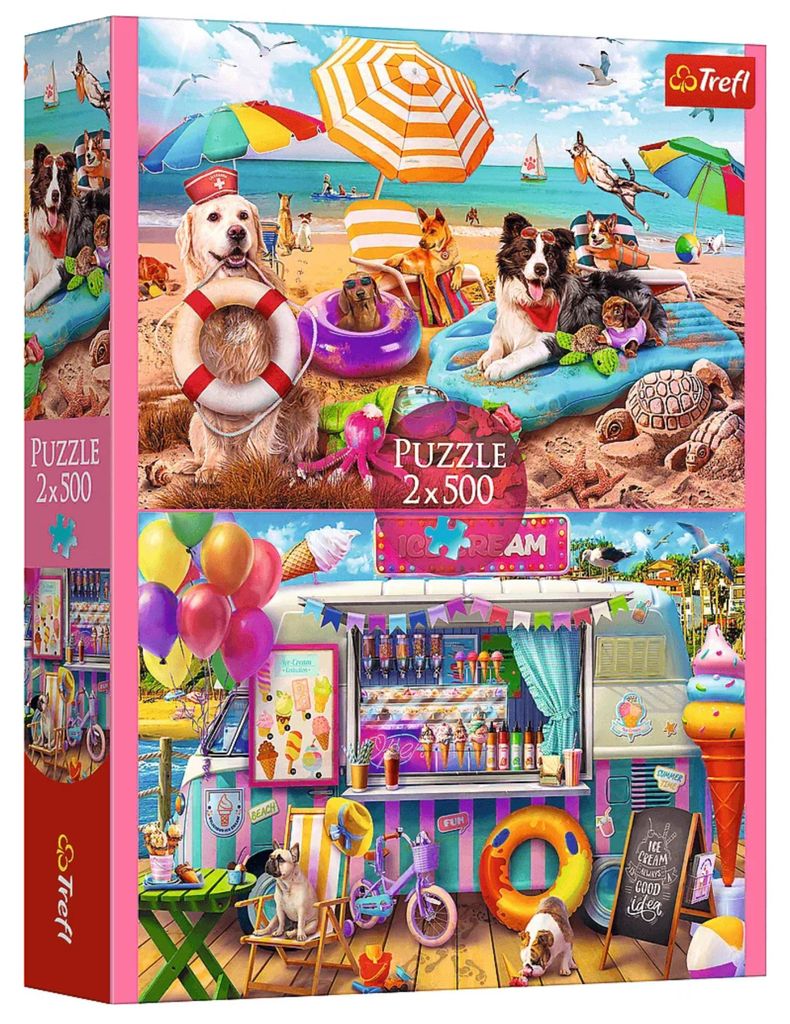 Puzzel - 2x500 - Vakantietijd Trefl 37533 Productafbeelding 