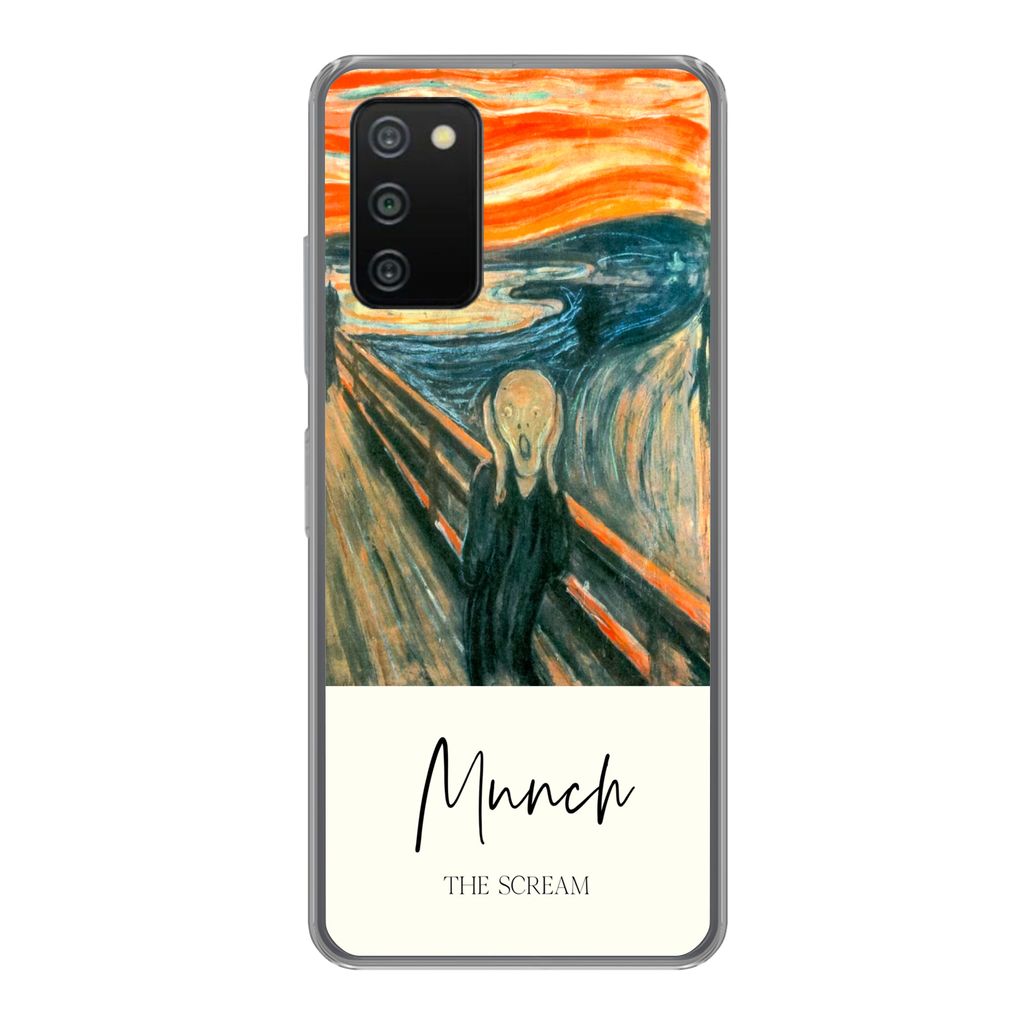 MuchoWow Handyhülle Schutzhülle Hülle für Samsung Galaxy A03s Der Schrei - Edvard Munch - Alte Meister Silikon Softcase Handy Hülle - Schutz