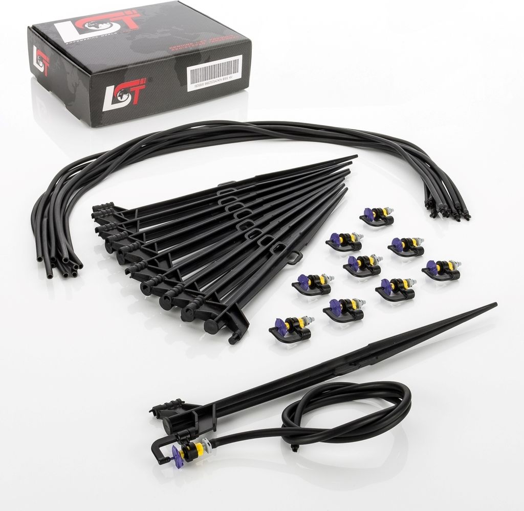 25x Micro-Drip Sprühregner Bewässerungssystem rotierend mit Schlauch u. Erdanker