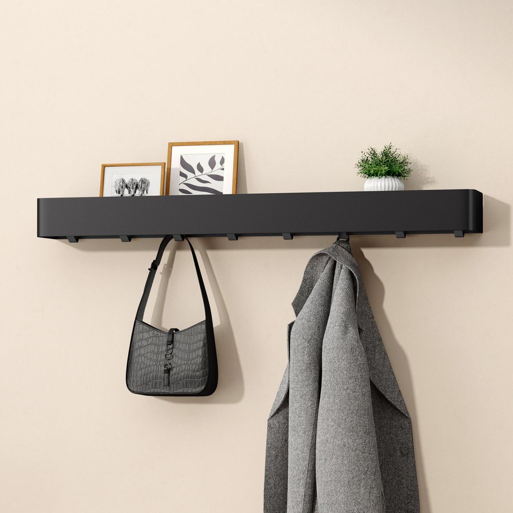 doporro Wandgarderobe mit Ablage, Garderobenleiste 80 cm Produktbild 