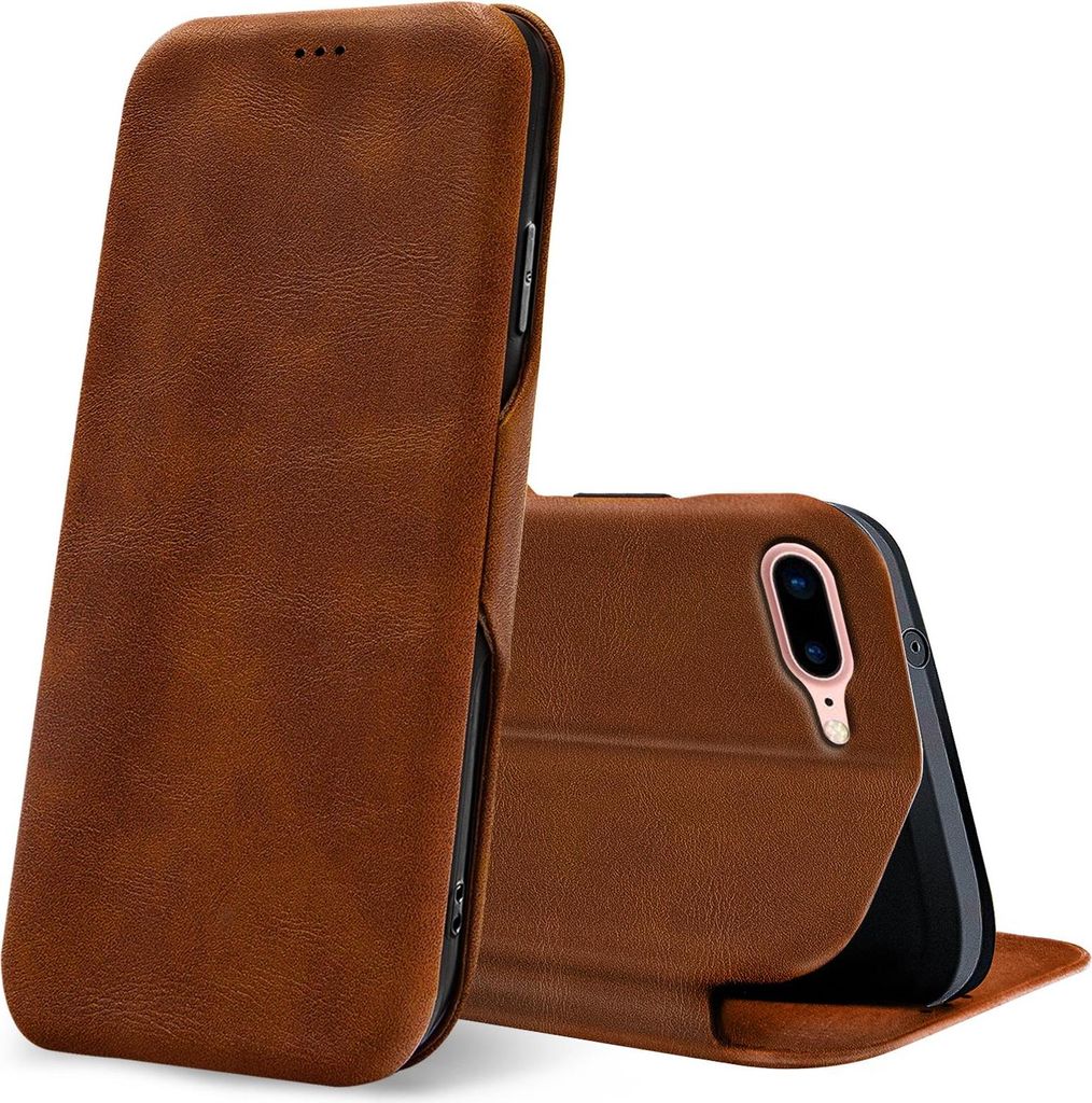 Shell Flip Case für Apple iPhone 7 Plus / 8 Plus Hülle Book Cover Handy Tasche mit Kartenfach Premium Schutzhülle