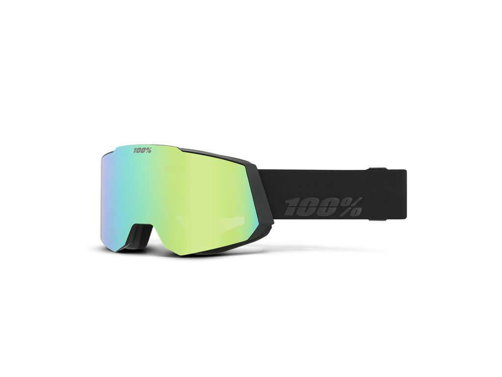 100% Snowcraft Black/HiPER Green Mirror/HiPER Turquoise Mirror Ski Brillen