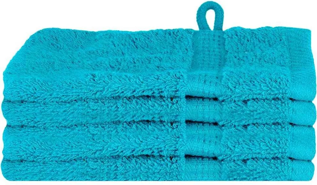 Asciugamani vidaXL 4 Pezzi Cotone Turchese | Morbidezza Premium Bagno - 1