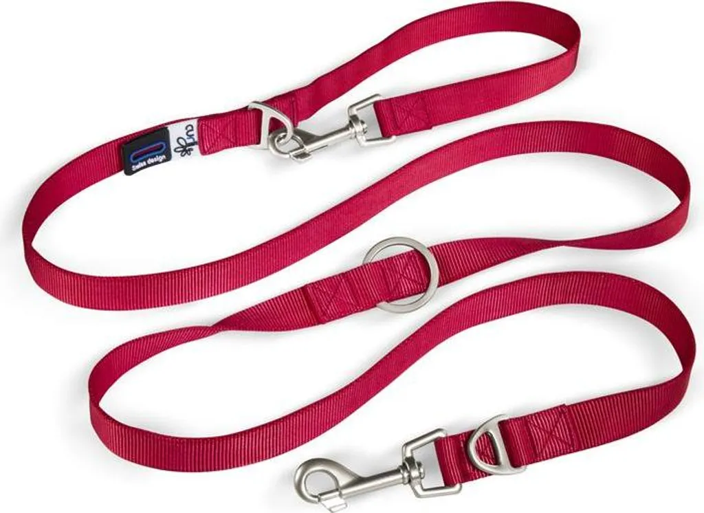 Laisse de promenade pour chien CURLI Nylon Rouge L réglable 200cm