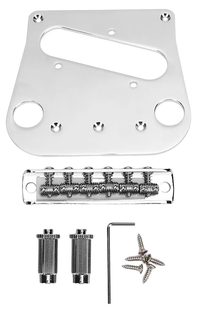 Pontet de chevalet pour guitare et basse électrique en métal chromé robuste