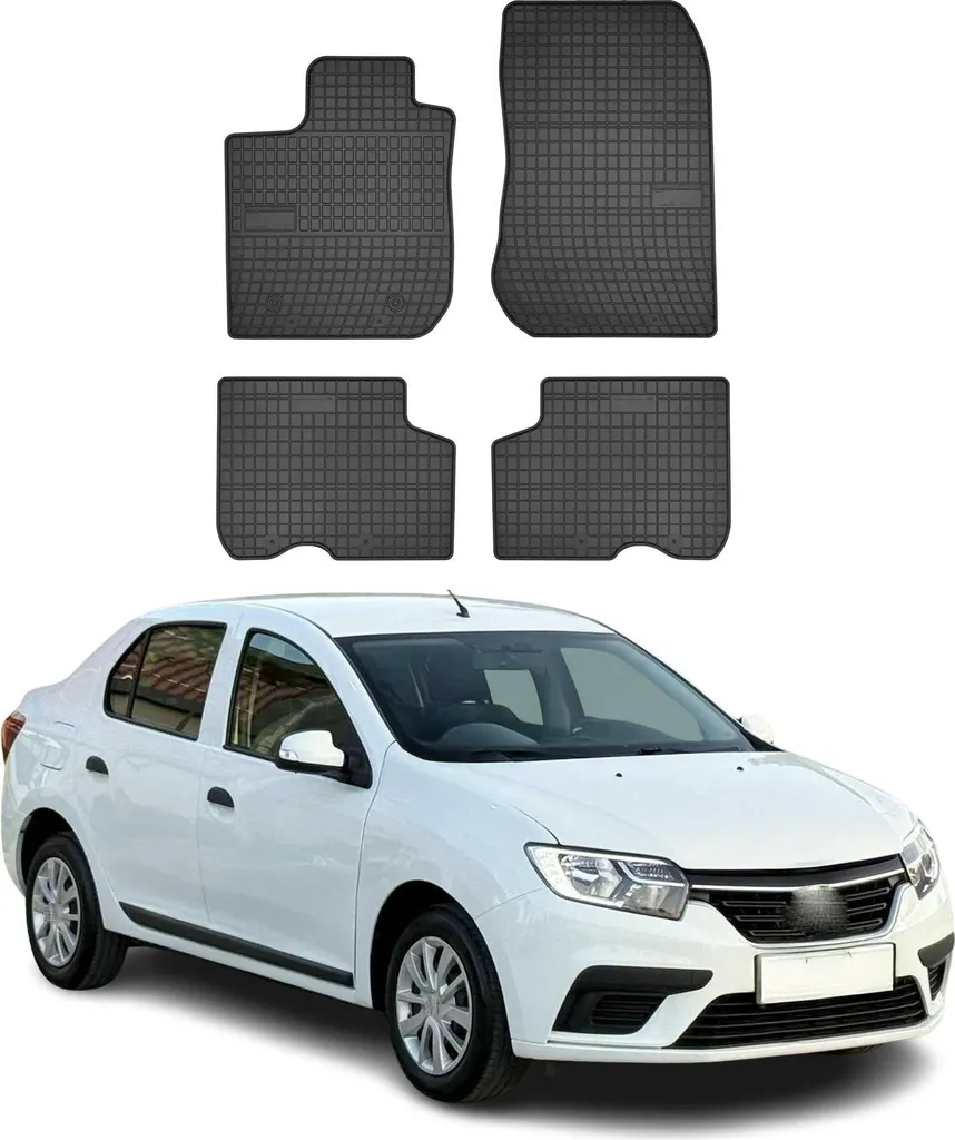 2012-2024 Dacia Logan tappetini in gomma nera 4 pz