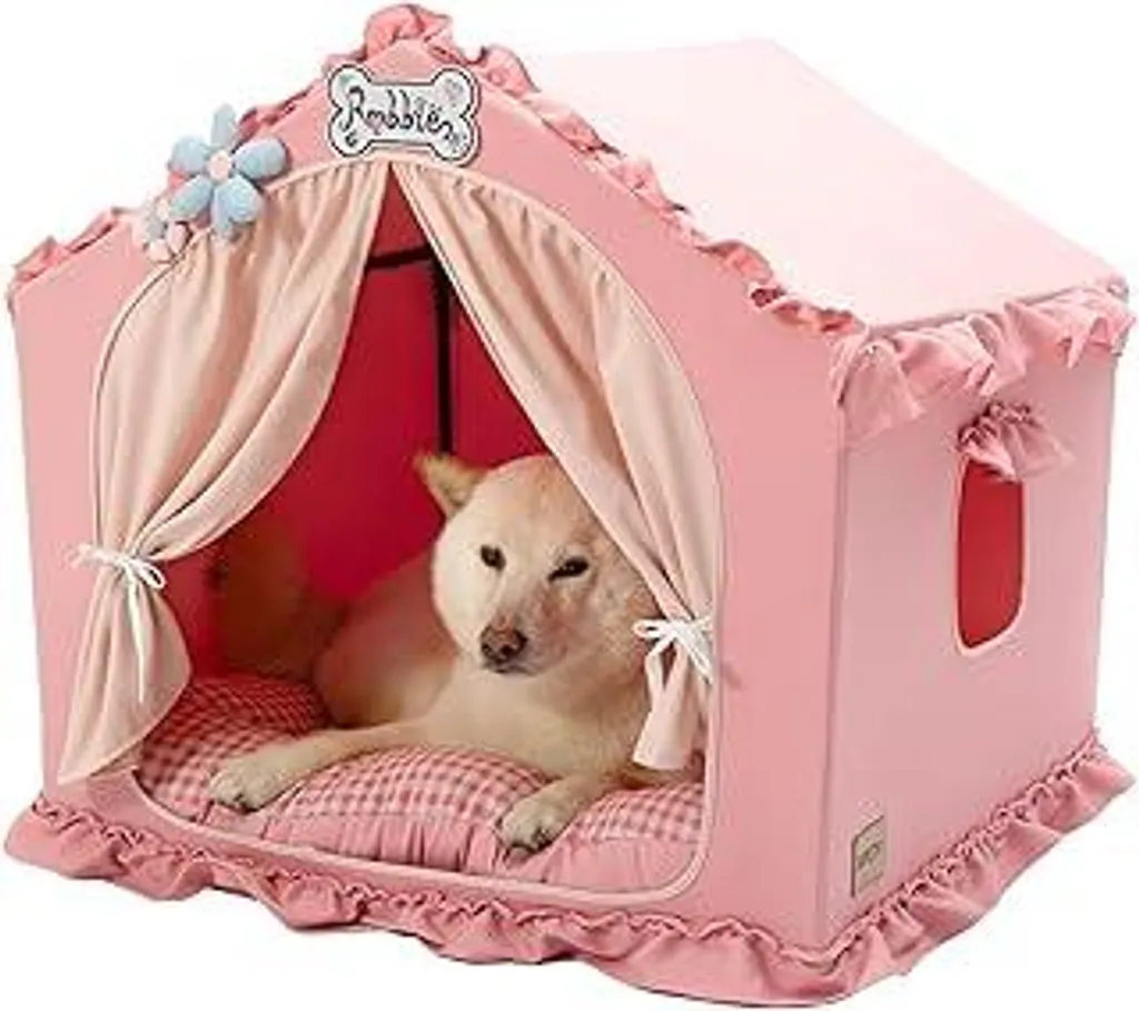 Jiupety Cuccia Interno Lavabile L: Letto Cane 9-18kg Rosa Pieghevole