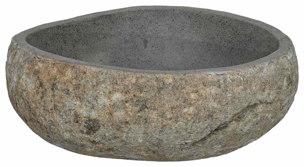 vidaXL Flusssteinwaschbecken Hellgrau 45 x 35 x 15 cm Flussstein