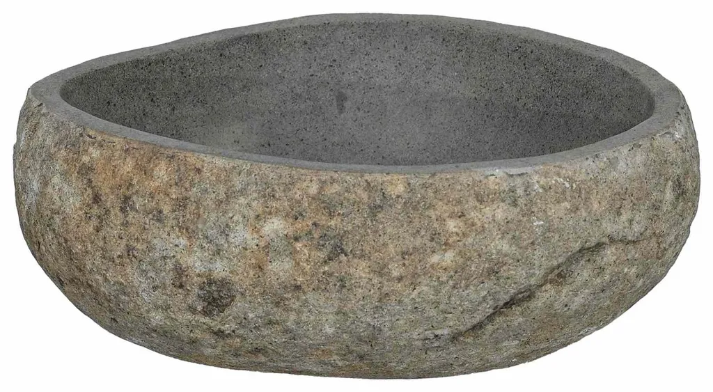 Aménager une salle de bain zen avec ce lavabo pierre de rivière 45x35 cm