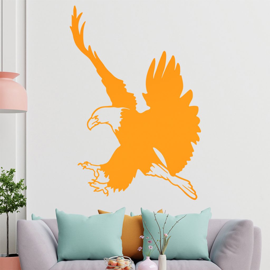 KIWISTAR Adler - Angriff Maus Hase Auge Wandtattoo in 6 Größen - Wandaufkleber Wall Sticker - Dekoration, Küche, Wohnzimmer, Schlafzimmer, Badez...