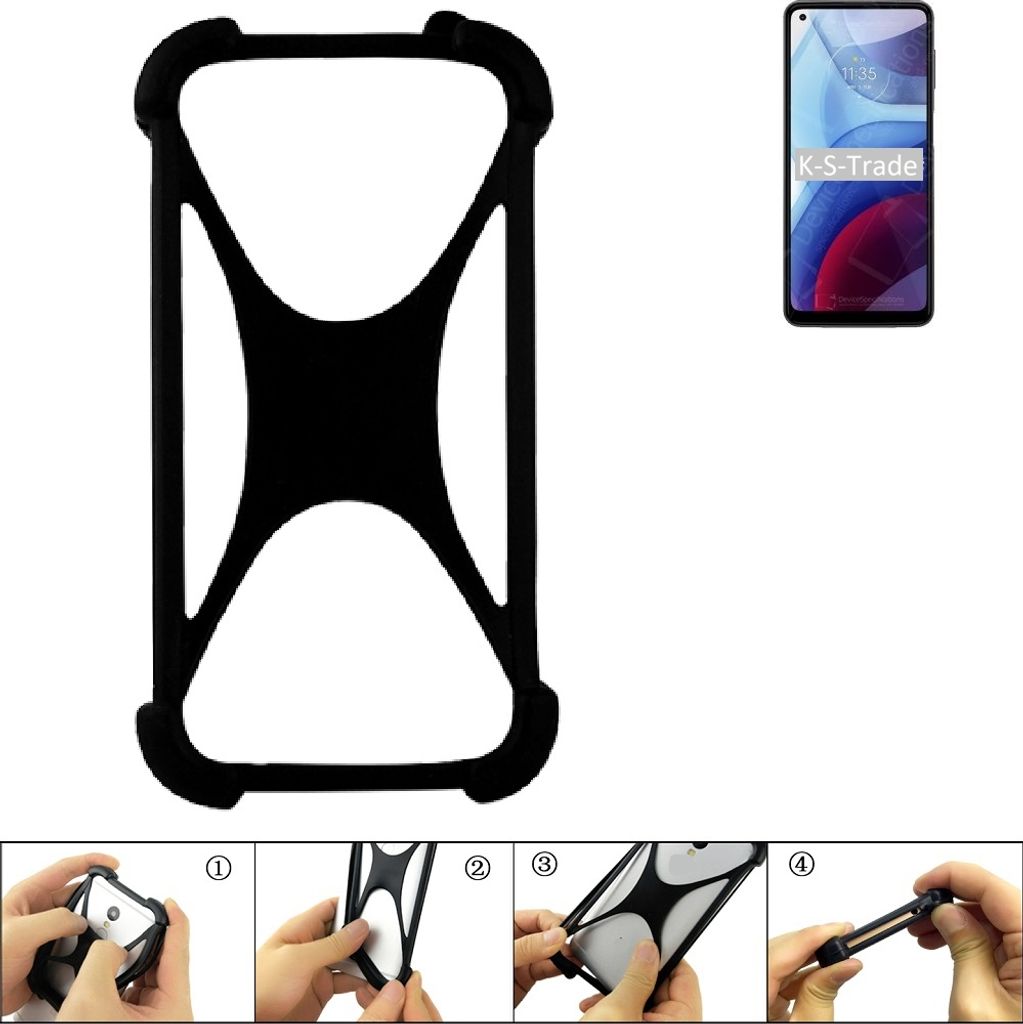 K-S-Trade Handy-Hülle Schutz-Hülle kompatibel mit Motorola Moto G Power (2021) Silikon Bumper TPU Softcase Smartphone Stoßschutz, schwarz