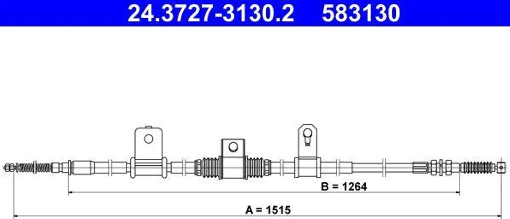 Câble de frein ATE 24.3727-3130.2 en acier renforcé pour Hyundai H-1
