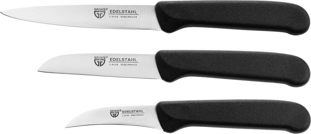 Set di coltelli da cucina, 3 pezzi, acciaio inossidabile Immagine del prodotto 