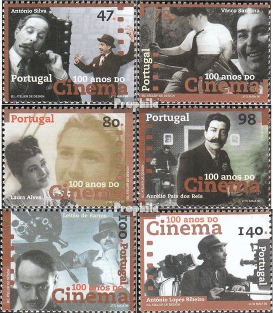 Briefmarken Portugal 1996 Mi 2134-2139 (kompl.Ausg.) postfrisch 100 Jahre Kino in Portugal