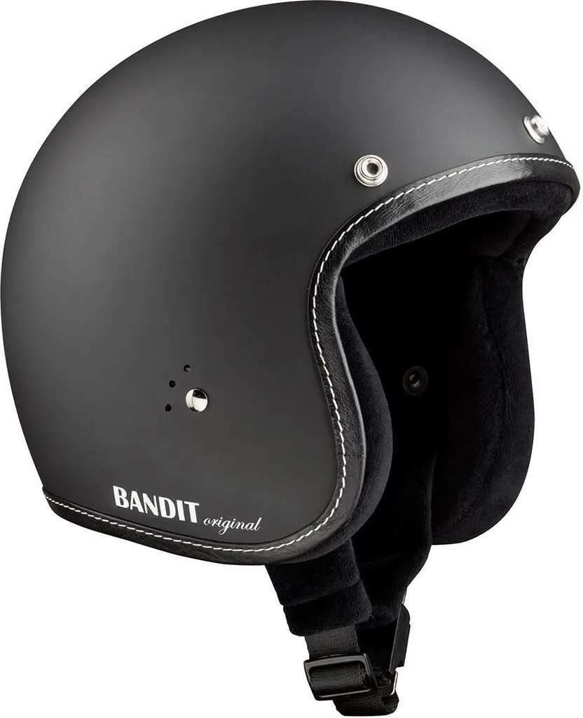 Casque Bandit Jet Premium Line Noir Mat Taille XL 61-62 pour Moto