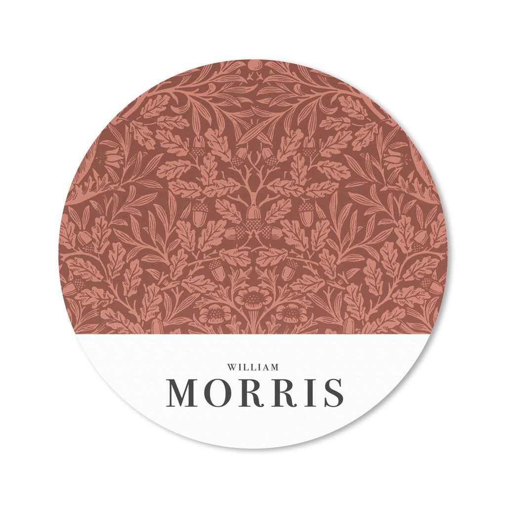 MuchoWow Mauspad Mousepad Blätter - Pflanzen - Morris - Braun 40x40 cm - Mousepads - Maus Mat - Pad - Mausunterlage - Schreibtisch Accessoires