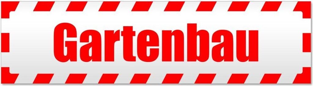 Kiwistar Gartenbau gestreift Magnetschild Schild magnetisch - 20cm Rot - Magnetfolie für Auto PKW Kfz