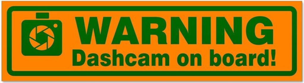 Kiwistar - Autoaufkleber - Orange - Grün - 20 x 5,3 cm - Dashcam on Board Warning invertiert - Hinweis Aufkleber Sticker für Auto, Kfz, Fahrrad, ...