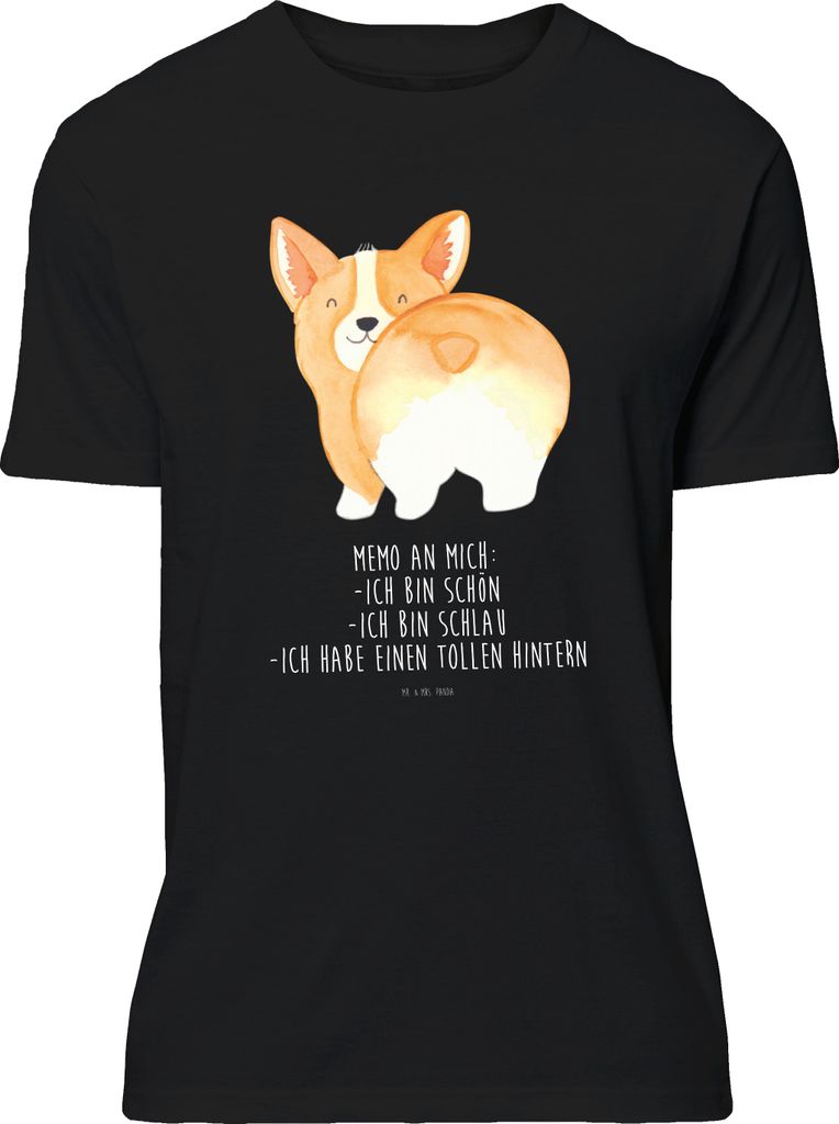 Mr. & Mrs. Panda T-Shirt Corgi Po - Schwarz - Geschenk, Hundeliebe, Tshirt, Corgie, Basic-Shirt, Sprüche, Spruch, Hund, Positiv, Lustiges, Motiv, S