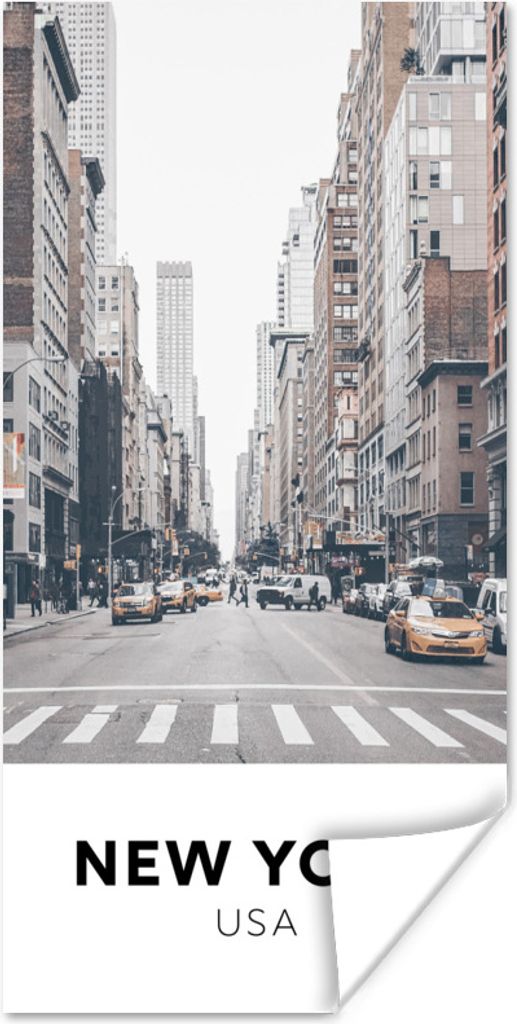 MuchoWow Poster New York - Straße - Häuser 60x120 cm - Wandschmuck