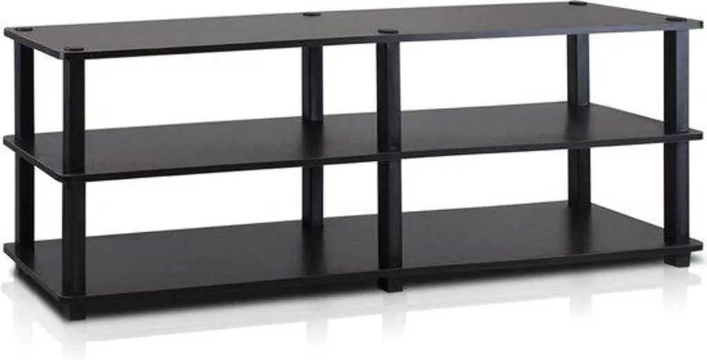 Meuble TV noir à 3 étagères 29x119x39 cm pour salon moderne