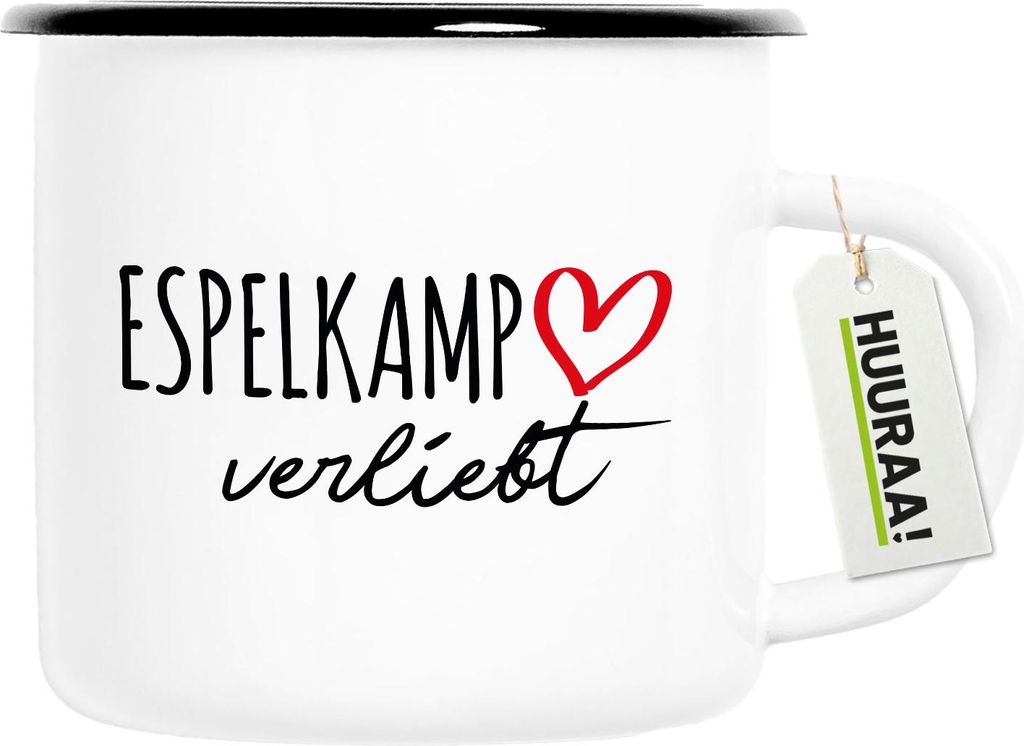 Huuraa Emaille Tasse Espelkamp verliebt 300ml Vintage Produktbild 