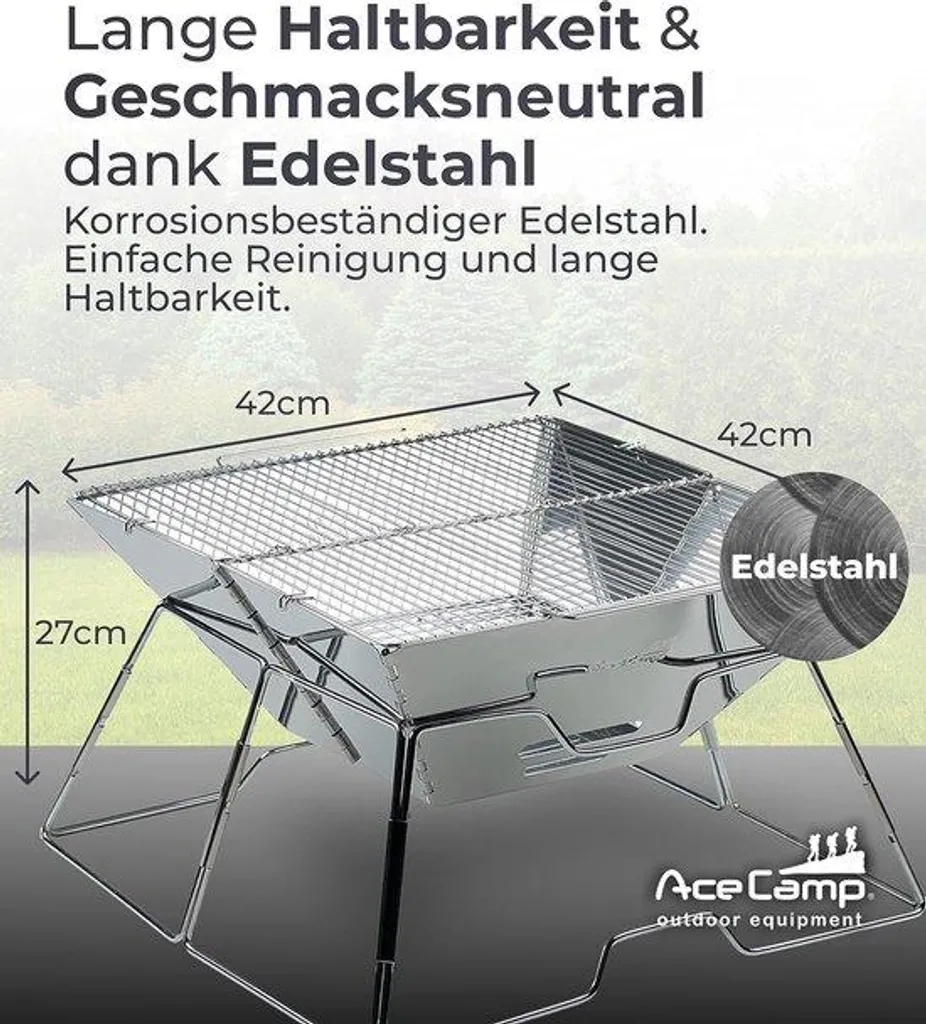 Barbecue d'extérieur pliable avec sac inclus, format compact et léger