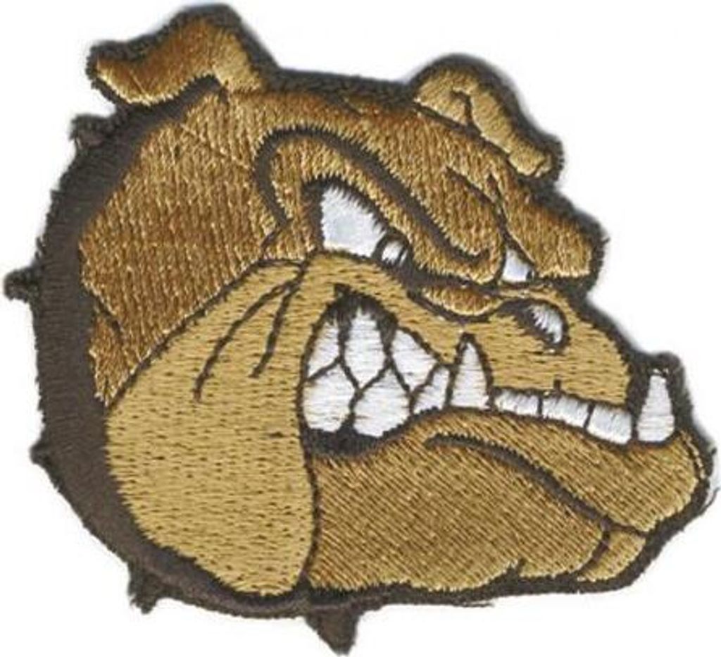 AUFNÄHER - Hund Bulldogge - (03088) Gr. ca. 6,5cm x 5,5cm - Stick Emblem Abzeichen Patches Applikation