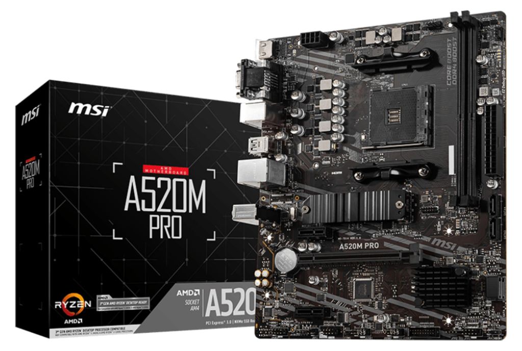 MSI A520M PRO Motherboard AMD A520 Sockel AM4 micro ATX
