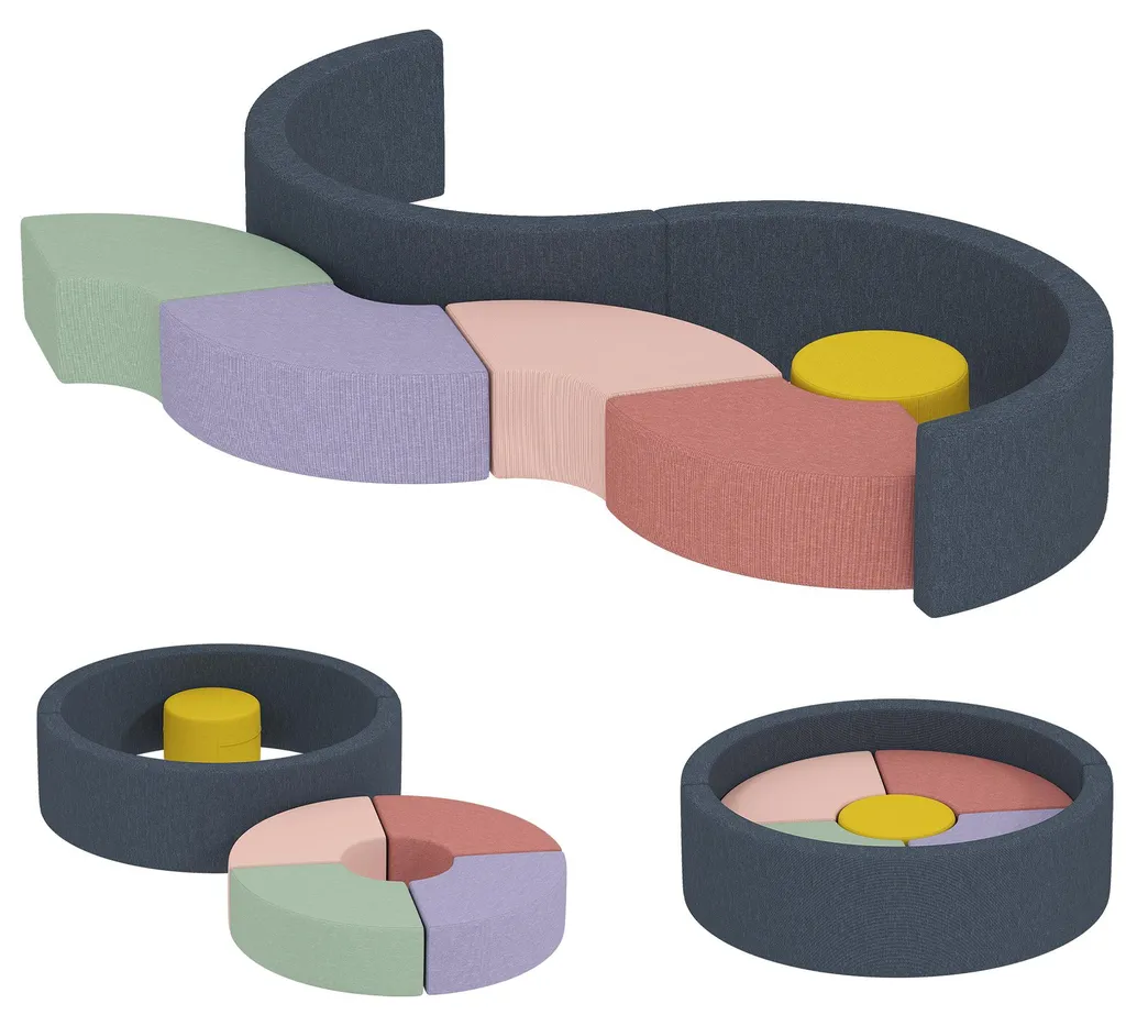 Parcours motricité bébé déhoussable 7 blocs mousse 107x107cm lavable - 2
