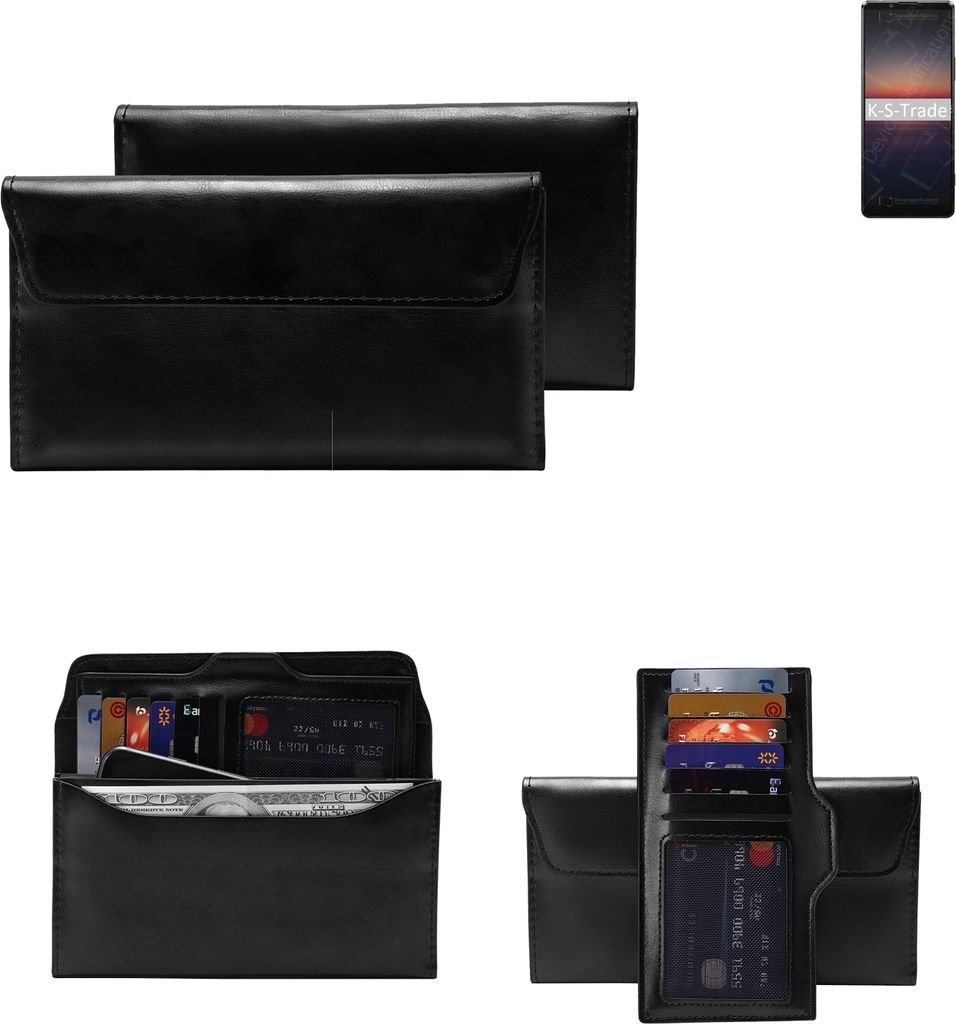 K-S-Trade Handy Hülle kompatibel mit Sony Xperia 1 II Schutz Hülle Tasche Schutz Case Handytasche Kunstleder schwarz, 1x