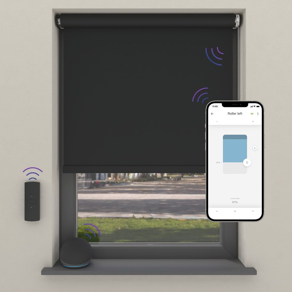 Cocoon Home Elektrisches Rollo Smart Home 120x190 Maya - Verdunkelnd, Kaffee