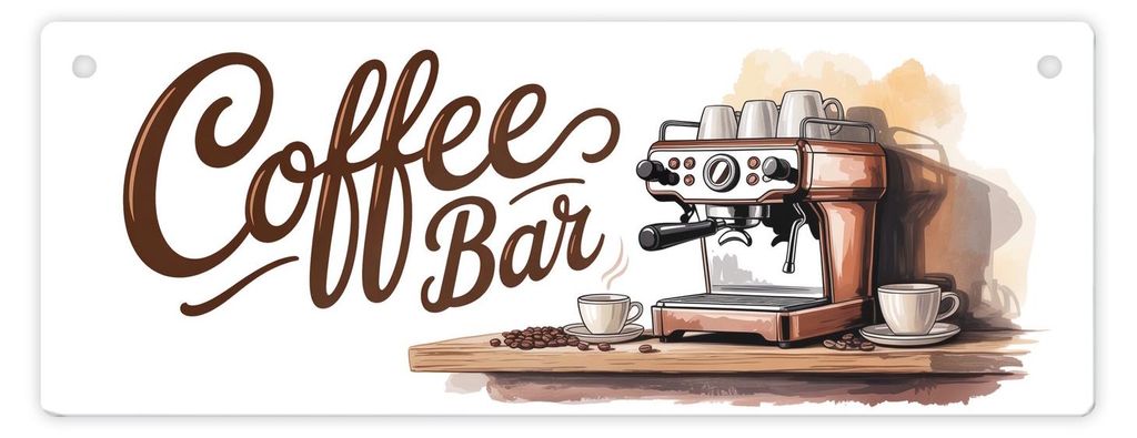 Coffee Bar Metallschild L in 10,5x28cm XL Holen Sie sich ein Stück