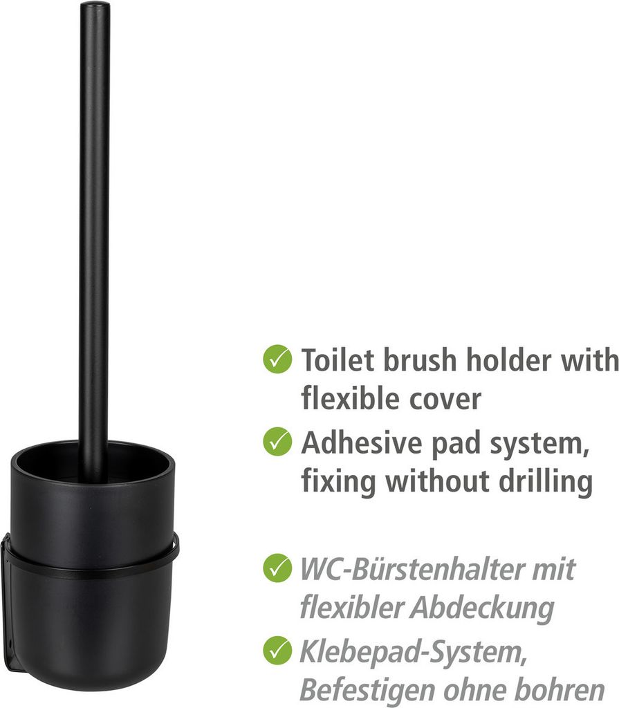 WENKO Turbo-Loc WC-Garnitur Carpino in Schwarz 9,5 x 35 x Produktbild 3