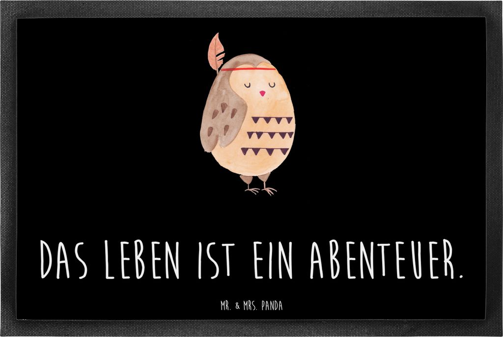 Mr. & Mrs. Panda Schmutzmatte Eule Federschmuck 60 x 90 cm Produktbild 
