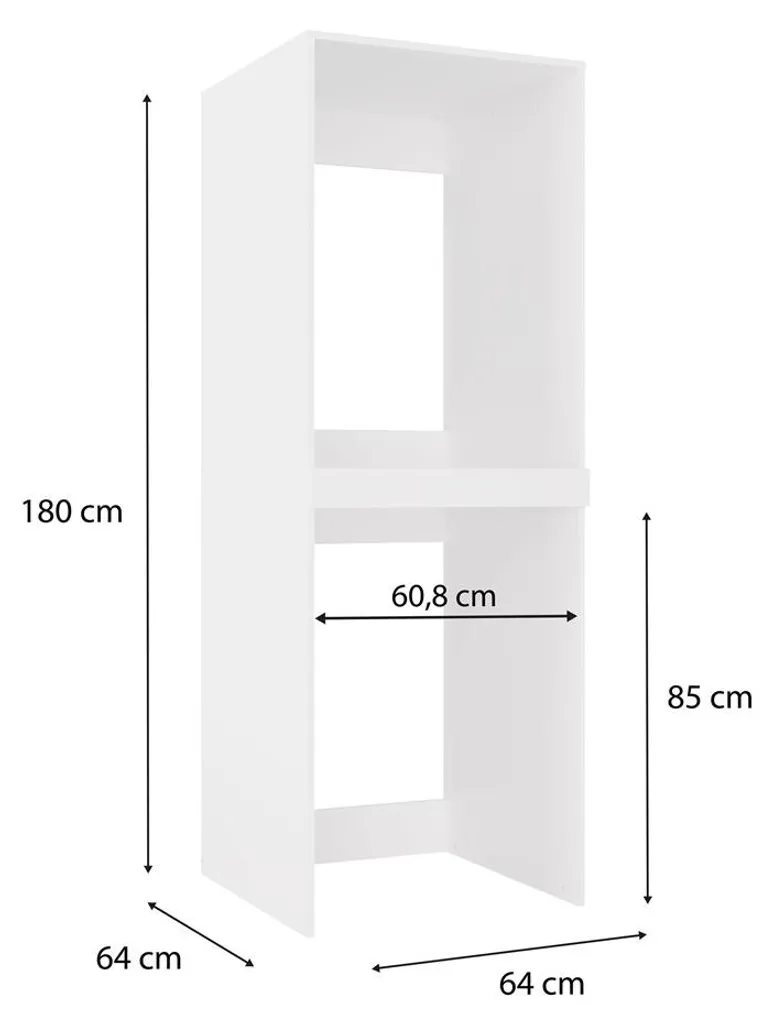 Meuble superposition lave-linge sèche-linge MARGO blanc mat