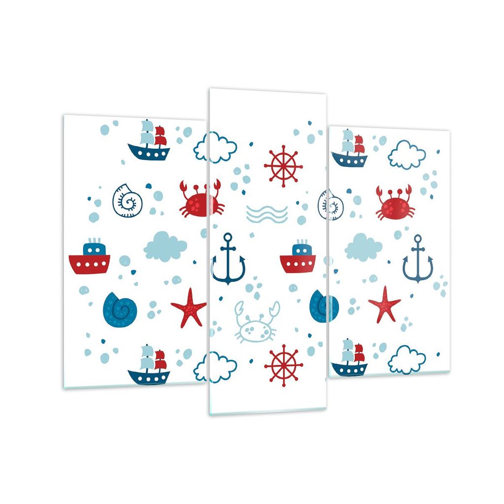 Bilder auf glas - Meer Boot Anker Schiff - 130x100cm - Glasbilder - Wandbilder - Kunstdruck - zum Aufhängen bereit - Wanddekoration aus Glas - Gla...