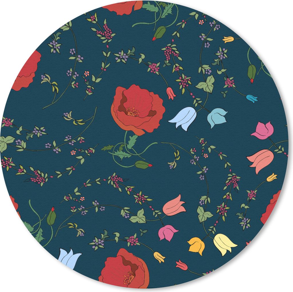MuchoWow Mauspad Mousepad Regenbogen - Blumen - Design 30x30 cm - Mousepads - Maus Mat - Pad - Mausunterlage - Tischunterlage - Schreibtischmatten