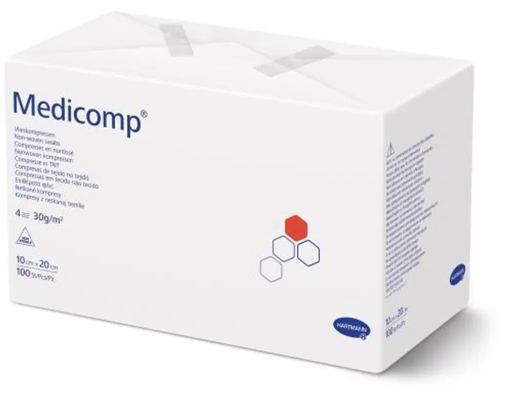 Compresse non tissée 10x20 cm Medicomp pour soins et pansements 400 pcs - 3