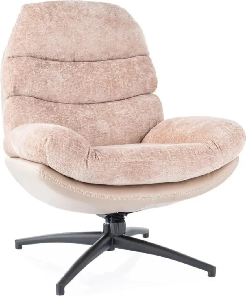 Fauteuil de Salon GISELLE Pivotant Rose Antique - Velours Doux et Chic