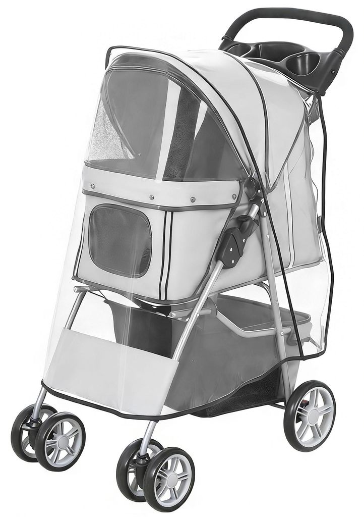PawHut hondenwagen, inklapbare kattenbuggy, geschikt tot 10 Productafbeelding 