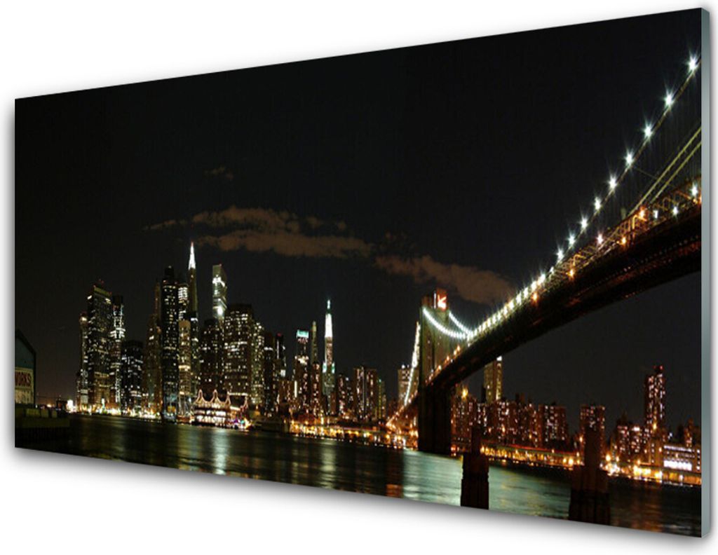Küchenrückwand aus Glas 100x50cm Spritzschutz Brücke Stadt Architektur