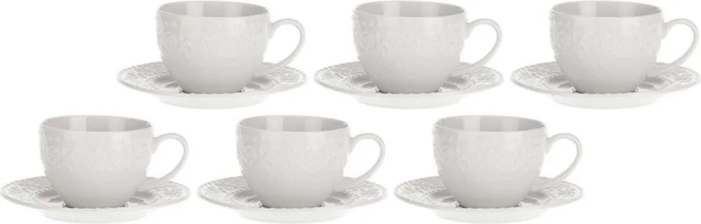 Servizio da 6 Tazzine Caffè Sognante La Porcellana Bianca - Idea Regalo