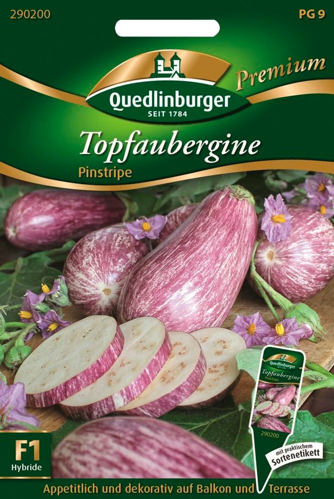 Topfaubergine Pinstripe F1 | Auberginensamen von Quedlinburger