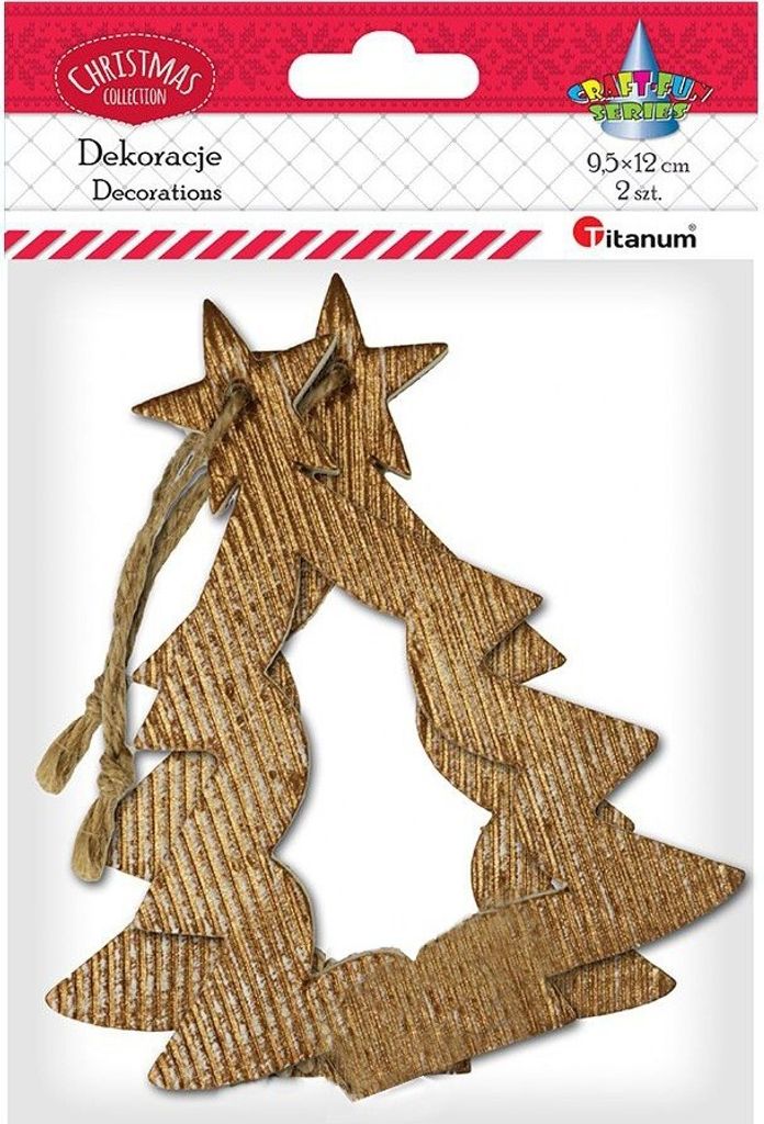 Schaumstoff-Weihnachtsbaum mit Aufkleber 95x120mm braun 2tlg.